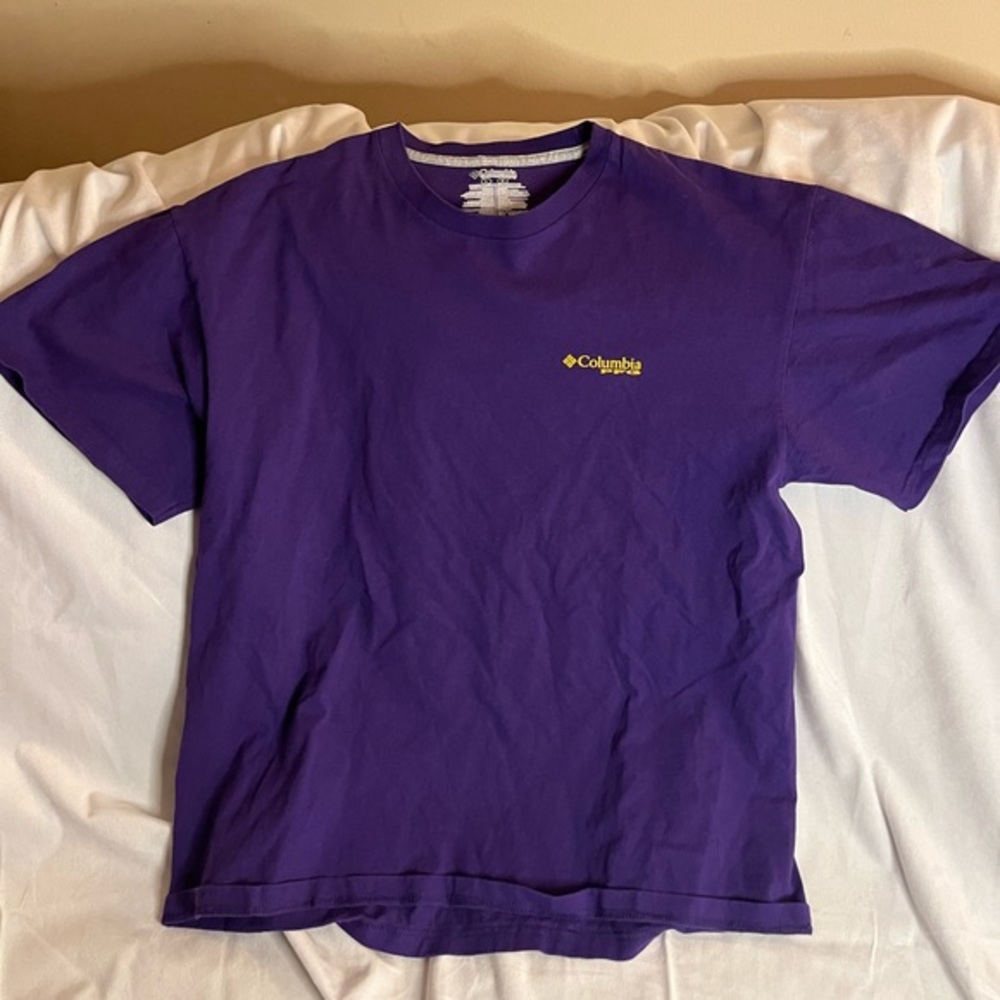 Columbia PFG Men's Large Short Sleeve Purple Graphic T Shirt